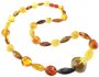 Beads made of multi-colored amber stones